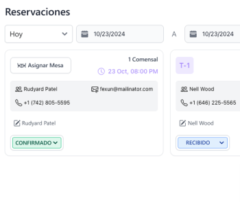 Gestiona tus reservas de mesas en tiempo real